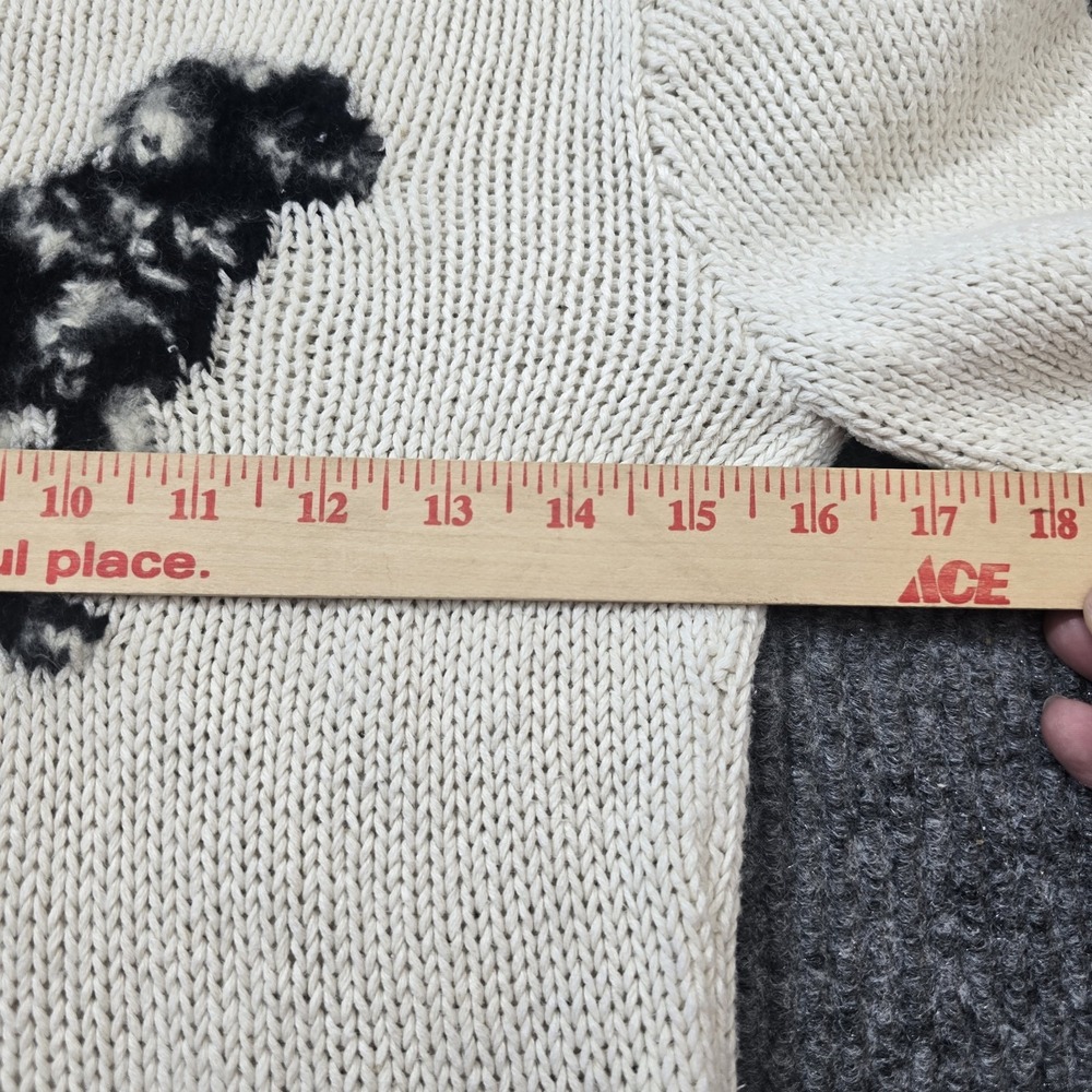 Ralph Lauren Sport Dog Sweater 2001 Knit Crewneck Cream Vintage Women's Small - Picture 6 of 7
